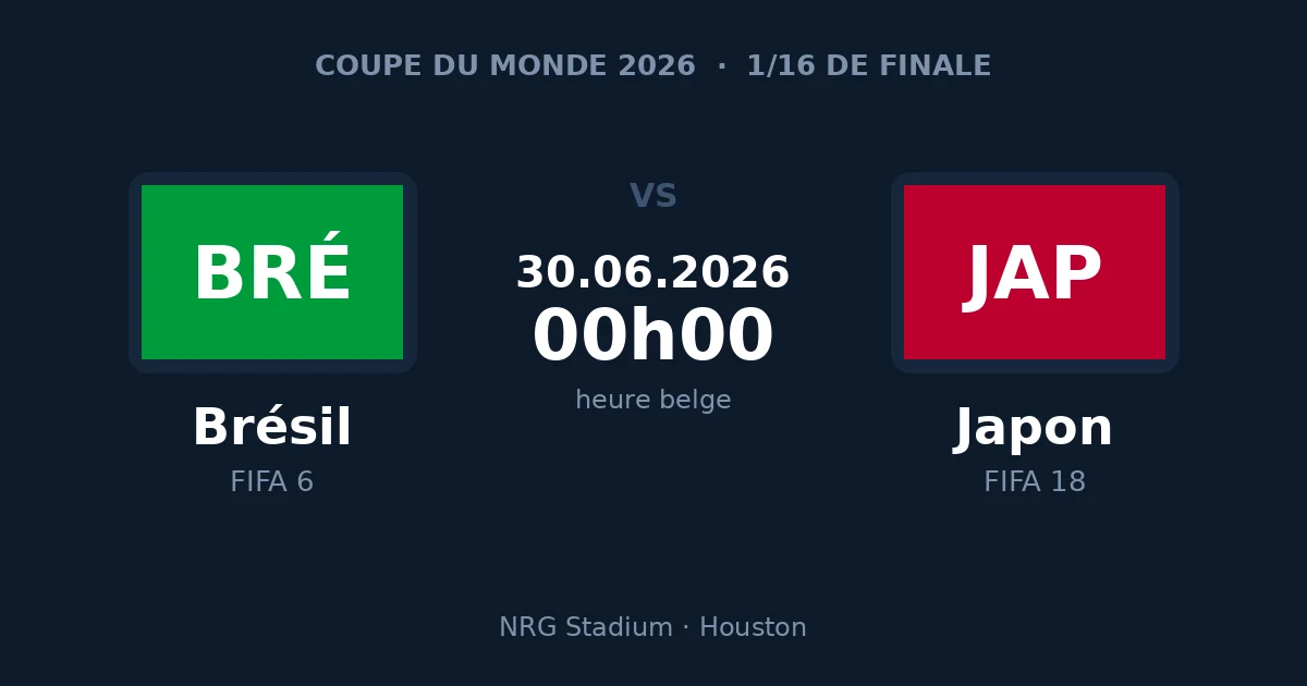 Pronostic Brésil – Japon, 1/16 de finale de la Coupe du Monde 2026