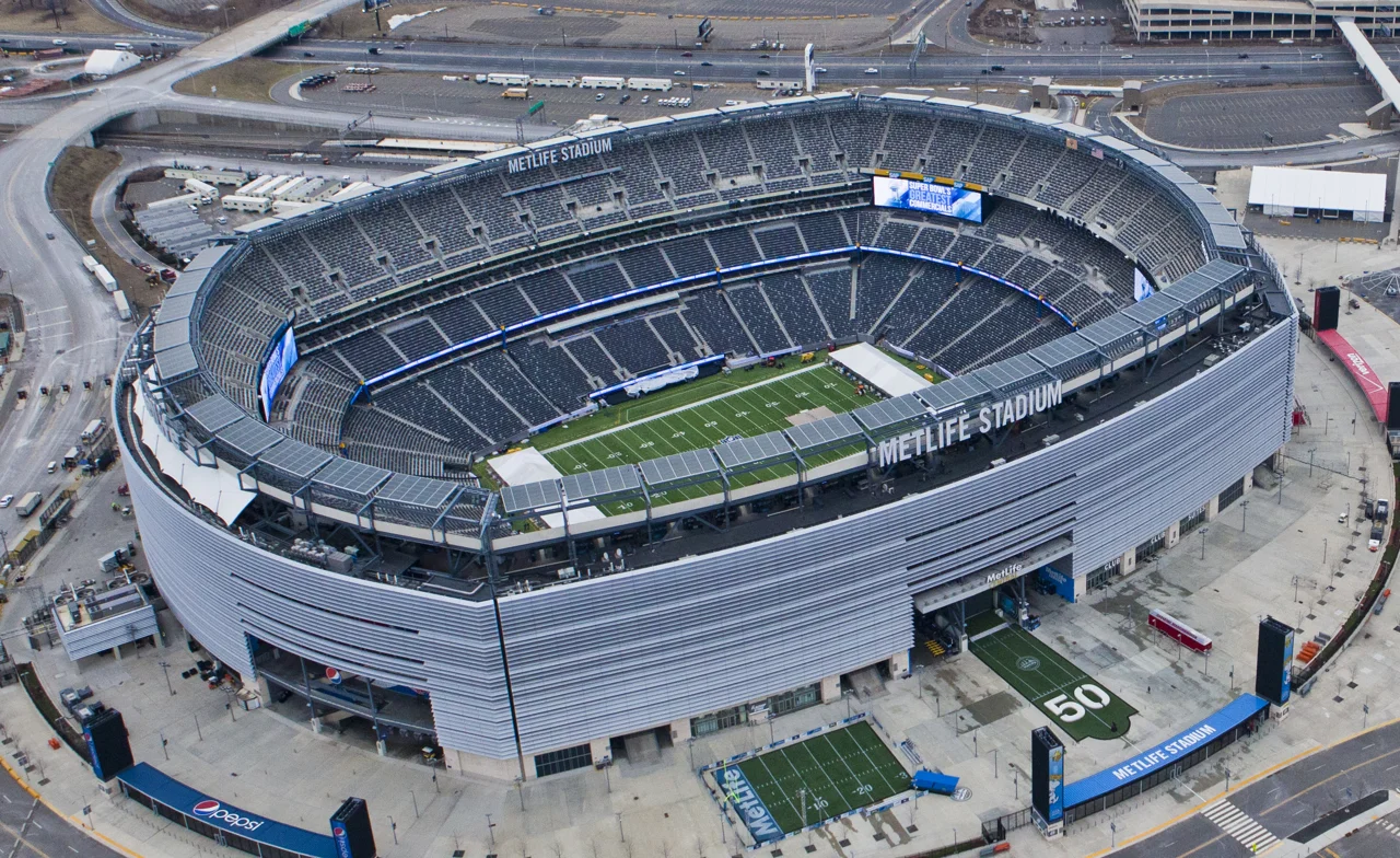 Vue aérienne du MetLife Stadium, théâtre de la finale de la Coupe du Monde 2026