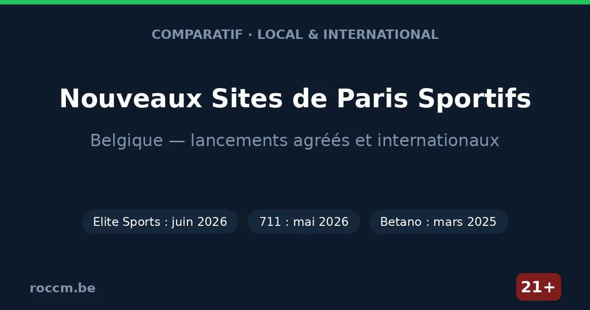 Nouveaux sites de paris sportifs en Belgique : Elite Sports, 711 et Betano