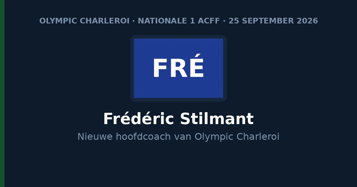 Frédéric Stilmant, nieuwe hoofdcoach van Olympic Charleroi