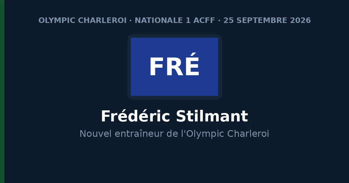 Frédéric Stilmant, nouvel entraîneur de l'Olympic Charleroi